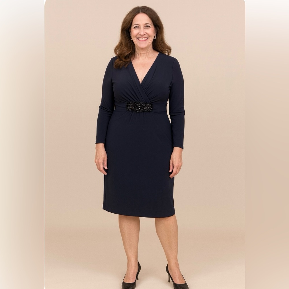 Badgley Mischka Navy Long Sleeve Dress
Bundle/ save/ make offer
